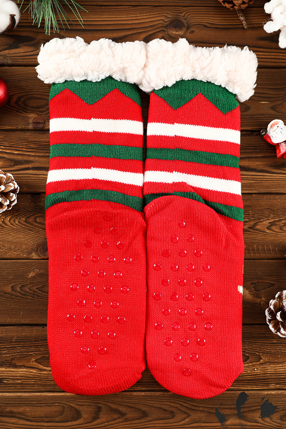 Black Christmas Cartoon Pattern Woolen Knit Socks