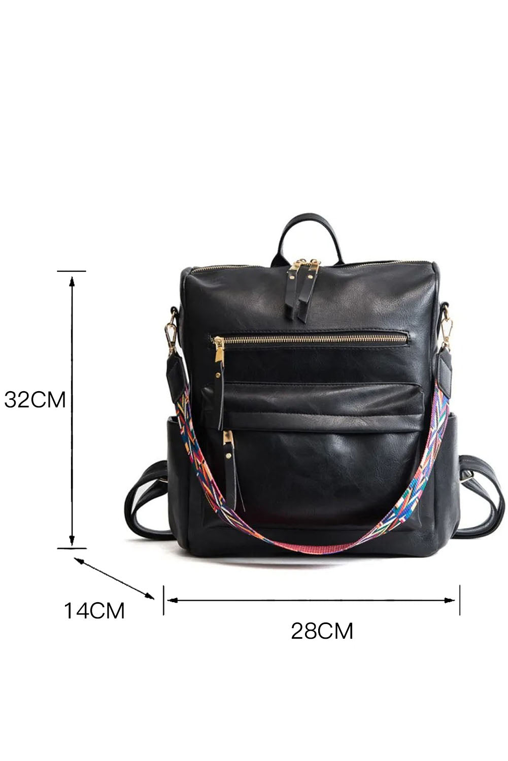 Black Casual Versatile Backpack