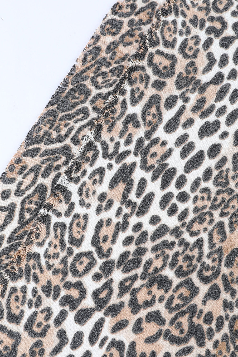 Leopard Print Raw Edge Soft Shawl Scarf