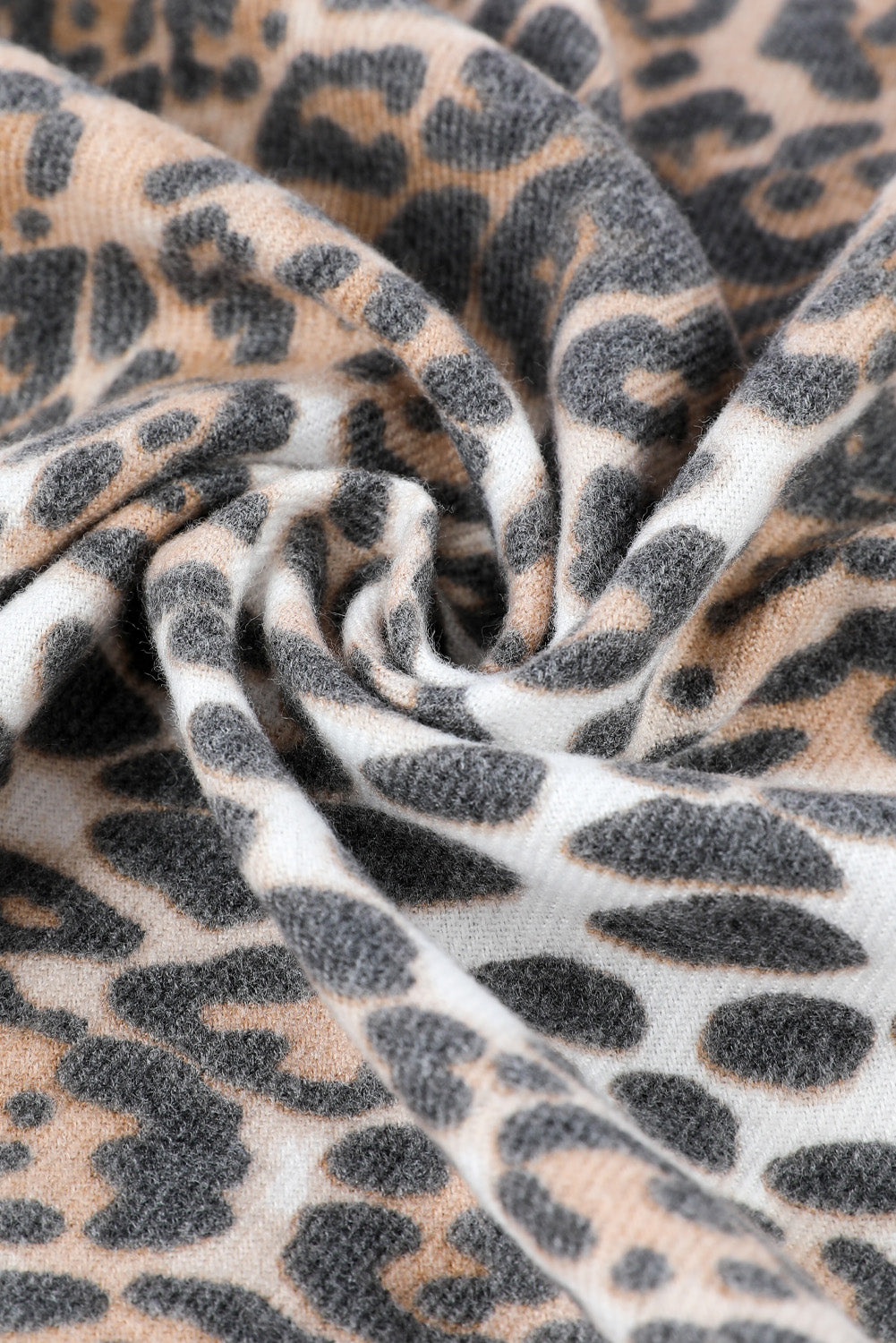 Leopard Print Raw Edge Soft Shawl Scarf