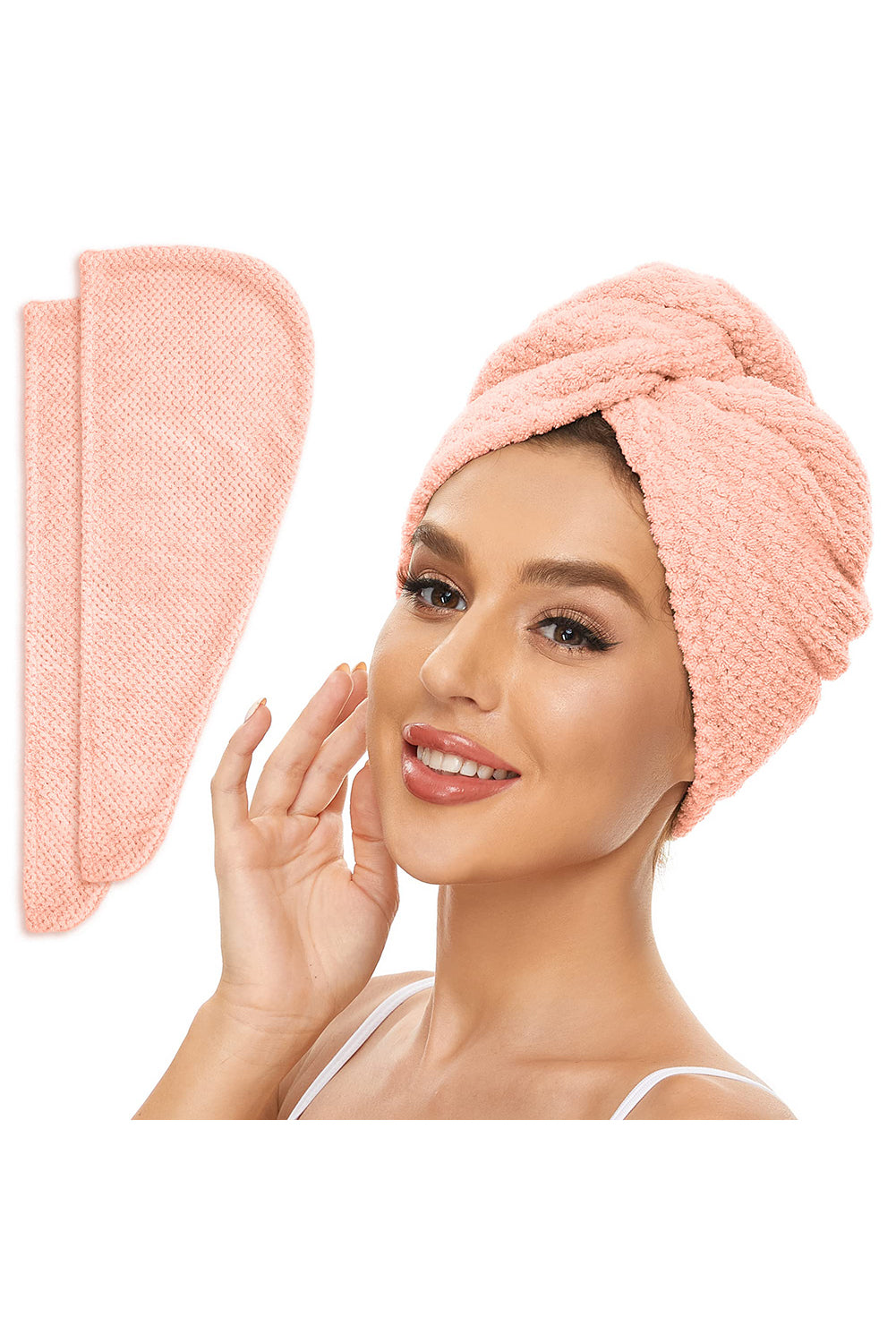 Pink Super-Absorbent Quick Drying Microfiber Hair Towel